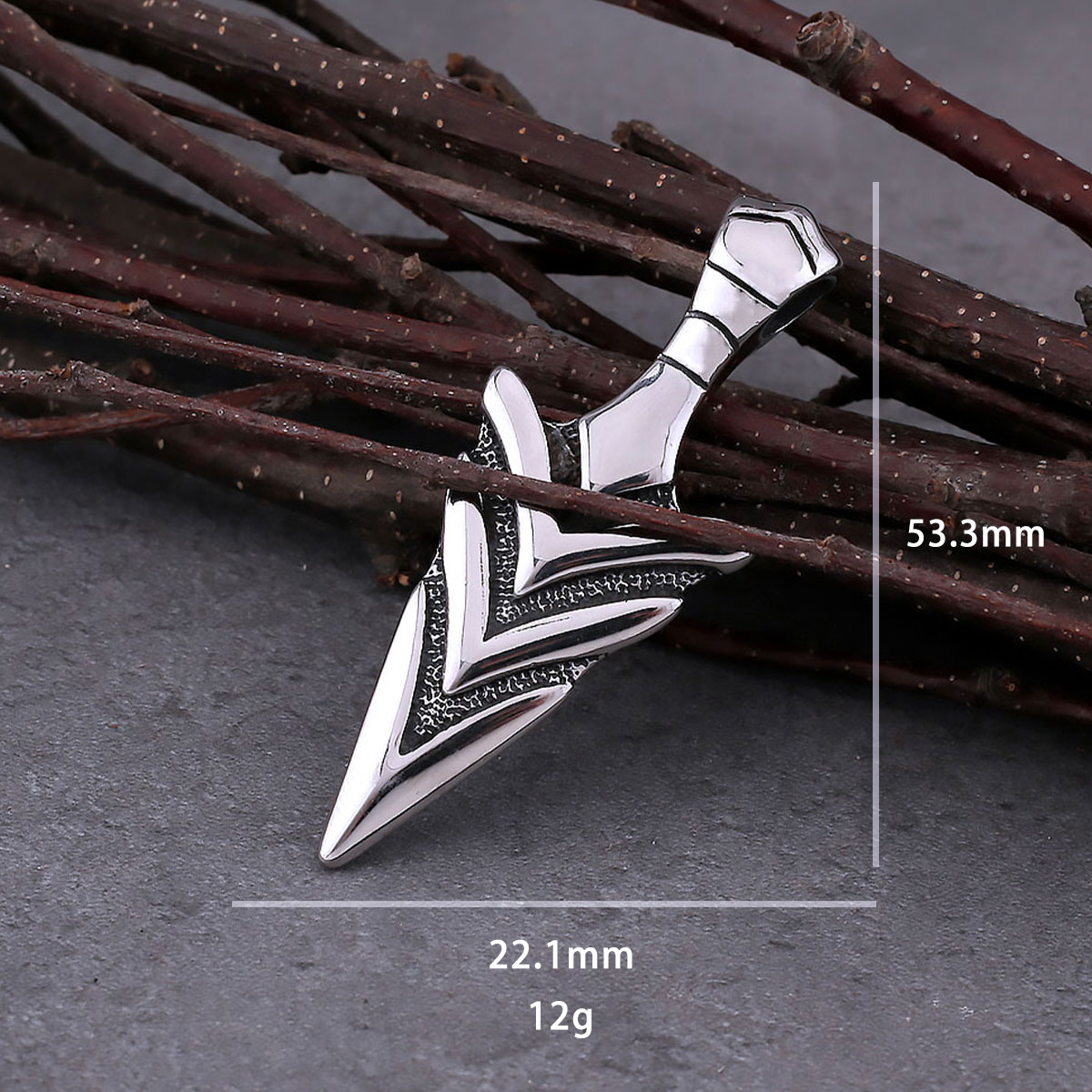 Nordic Spartan Warrior Speer Ketting Rvs Mannen Viking Spear Amulet Hip Hop Biker Hanger Ketting Retro Charm Sieraden