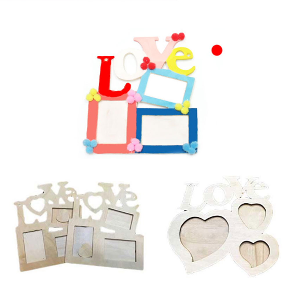 Sneeuw parel klei model LIEFDE frame hout Home Decoratie DIY voor Vriend Kinderen Hart