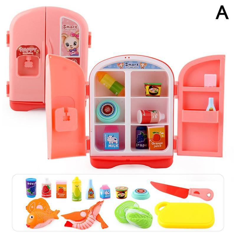 12Stck freundlicher vorgeben Küche Doppel Tür Rolle Spielen Kühlschrank Spielzeug berühren Empfindliche Magie Kühlschrank Pädagogisches Hausgeräte Spielzeug: A