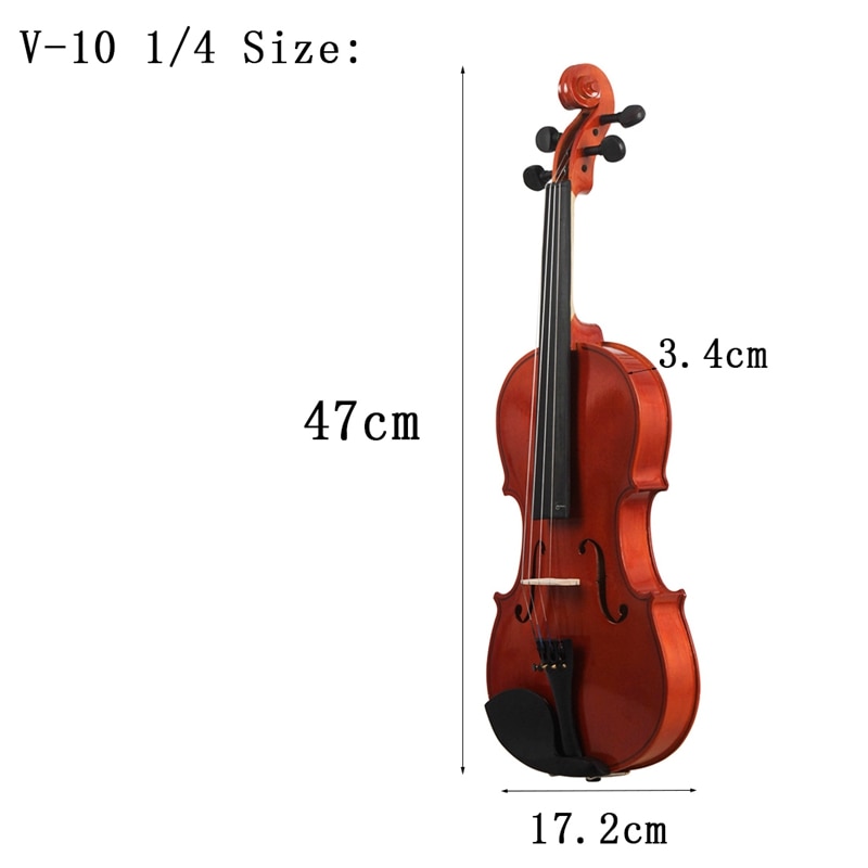 1/4 Viool Natuurlijke Akoestische Massief Houten Sparren Flame Maple Fineer Viool Fiddle Met Case Rosin Boog Snaren Schoudersteun