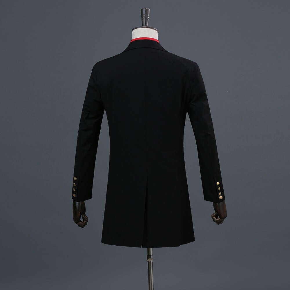 Discothèque Blazer hommes costume veste scène Costumes pour chanteurs Performance broderie hommes robe Costumes vestes noir Sequin M