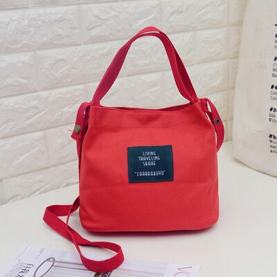 Soft Canvas Tas Grote Capaciteit Vrouwen Boodschappentas Dames Dagelijks Gebruik Handtassen Mini Toevallige Strandtas Tote: Rood