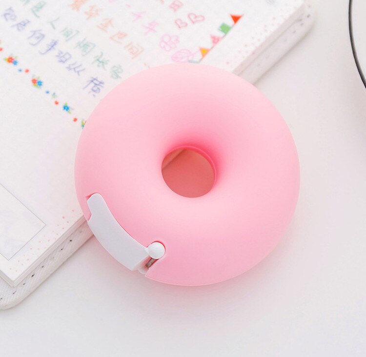 Stationery Cute handwork tape Dispenser Candy Love Heart sweet Shape Tape cutter Invisible with a tape office School Supplies: Sweet ring Pink