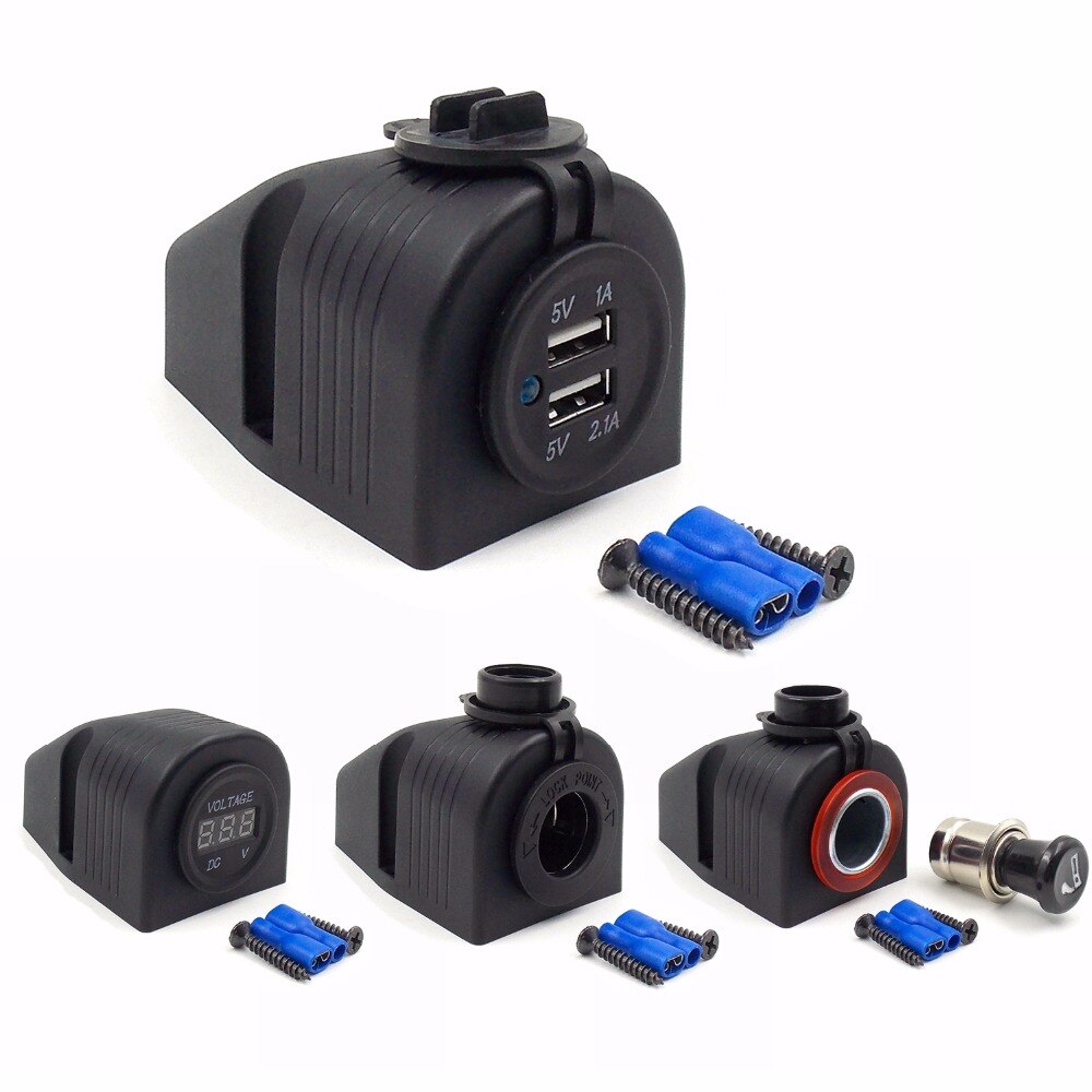 DIY Module 1 Gat Panel Power Adapter 5 V 2.1A USB Lader, Sigarettenaansteker Stopcontacten, Voltmeter voor Auto Truck Motorcycle Boot ATV