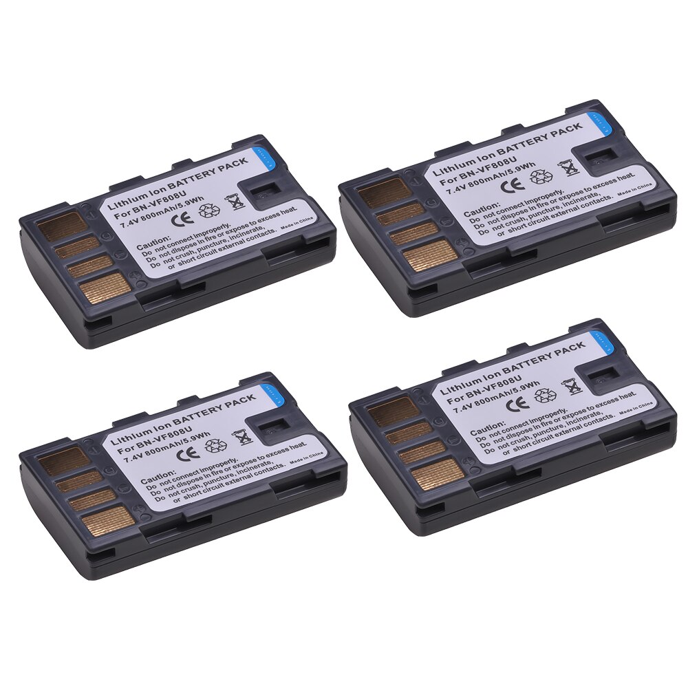 4x BN VF808 VF808U BNVF808 BN-VF808 BN-VF808U Battery Bateria for JVC GZ-HD7 GZ-MG575 GZ-MG555 GR-D740 GR-D750 GR-D760 GZ-MG255