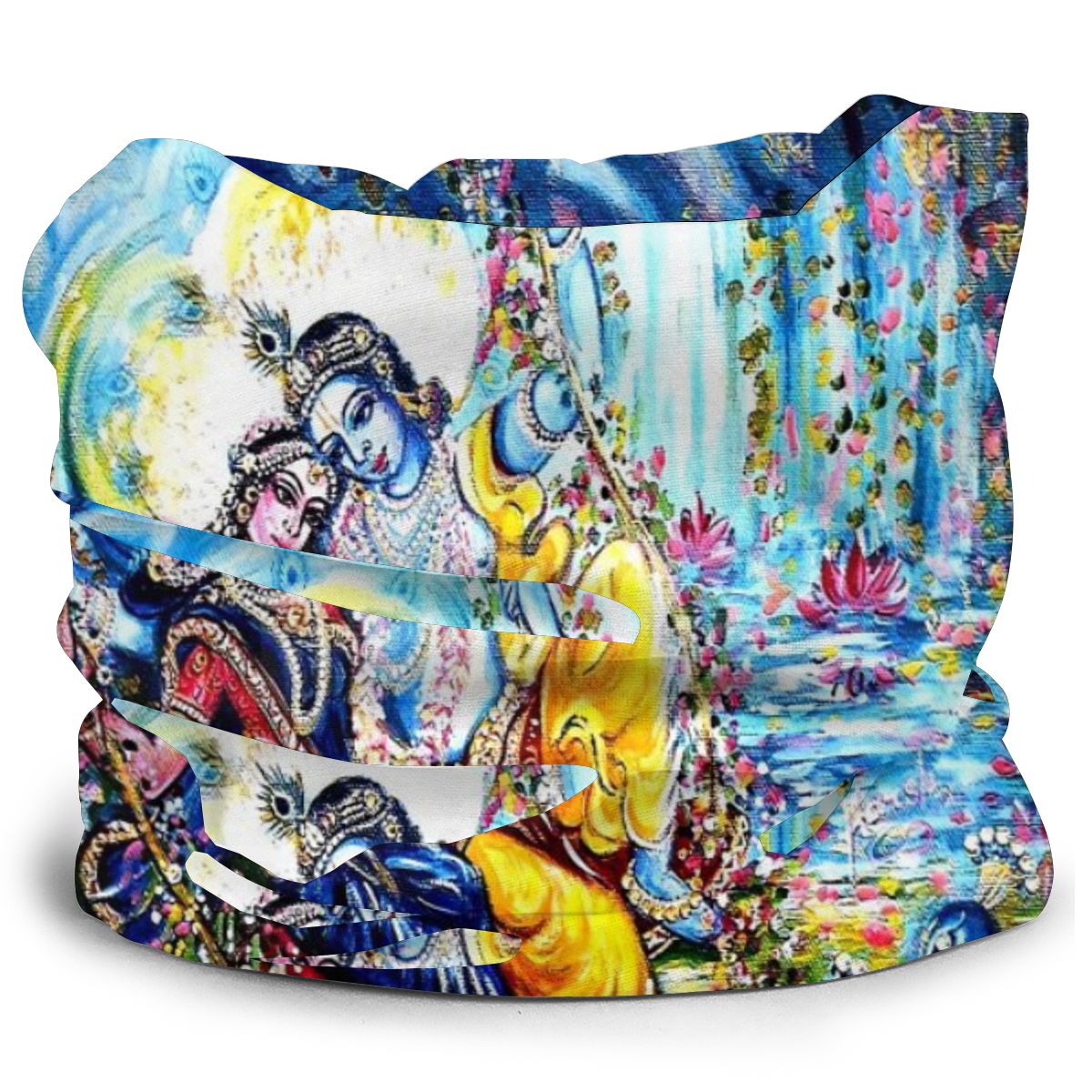 Radha Krishna Jhoola Leela Volwassen Hoofd Bandana Magic Halsdoek Gezicht Cover Veelzijdigheid Caps Fietsen Elastische Snood Chouchou