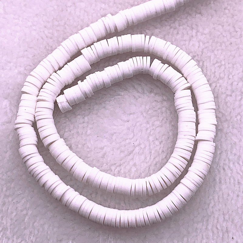 6mm Flat Round Handmade Polymer Clay Beads Spacers Loose Disc Bead for Jewelry Making Findings DIY