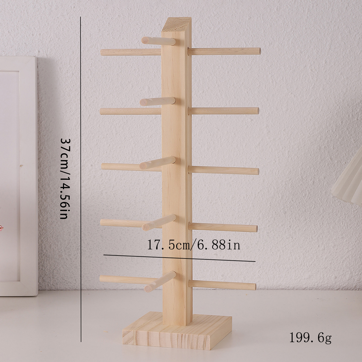 Estantes de exhibición de gafas de sol de madera multicapa, soporte de exhibición para gafas, soporte de joyería para múltiples pares, escaparate de gafas para mujer: Gris