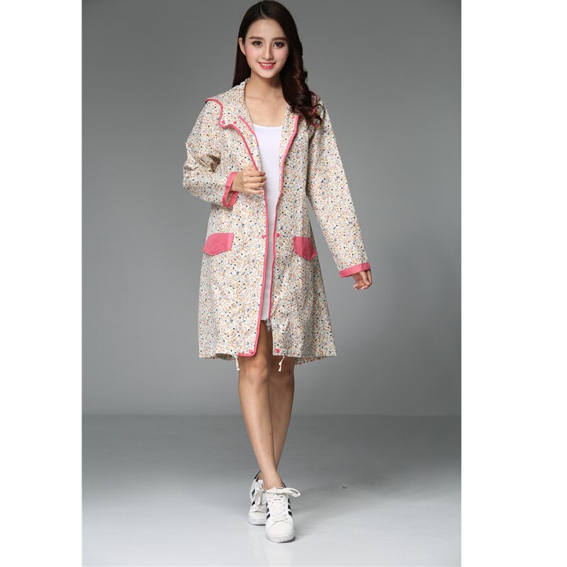 Gabardina Impermeable largo para mujer, Impermeable, para la lluvia, con sombrero, Impermeable, capa para la lluvia para mujer: Light yellow