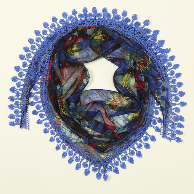 Women Triangle Wrap Lady Shawl Colorful Lace Scarf Female Tassel Shawls Scarves Spring Summer Photo Props Accessories