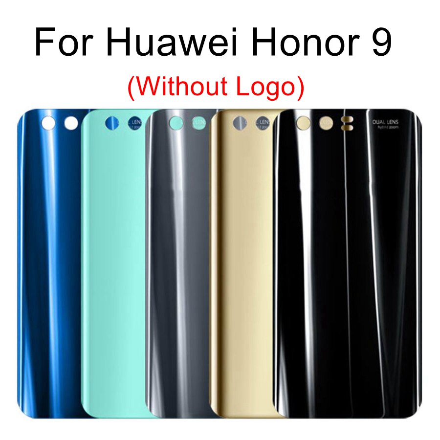 Muokattu ilman logoa huawei honor 9 :lle takalasikansi akun luukun kansi takakotelon paneelin vaihto+tarra