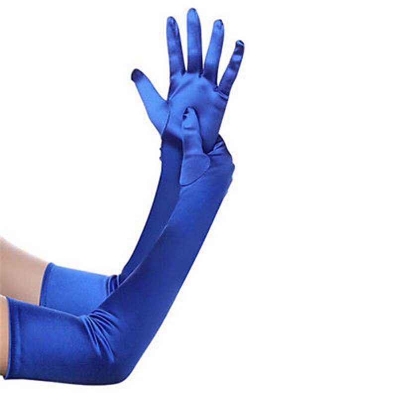 Women Satin Long Gloves Opera Ball Evening Party Prom Costume Glove Female solid