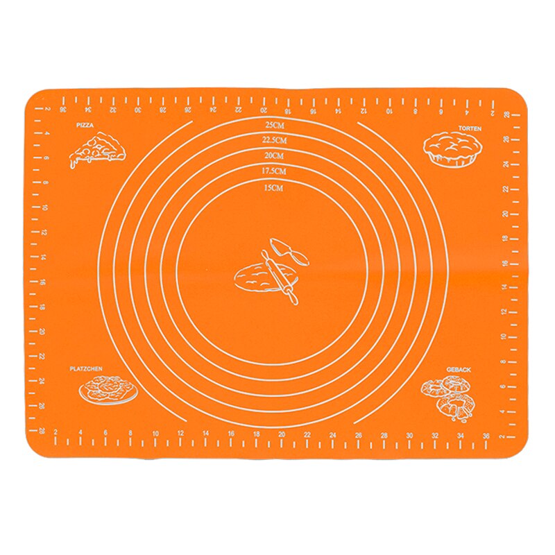 29*26 Silicone Kitchen Kneading Dough Mat Cookie Cake Baking Mat Tools Thick Non-stick Rolling Mats Pastry Accessories Sheet Pad: Orange