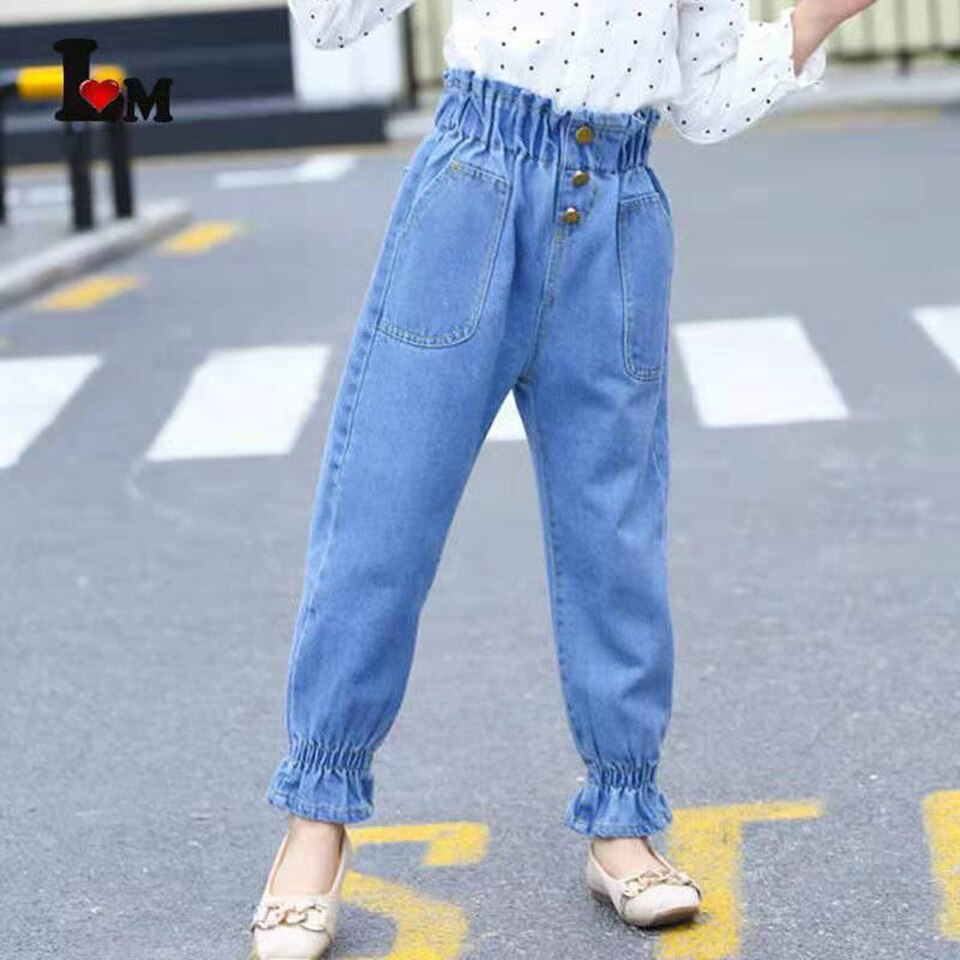 Niños Niñas Jeans primavera otoño niñas pantalones media cintura niños flacos niñas pantalones edad para 4 5 6 7 8 9 10 11 12 13 años: 8