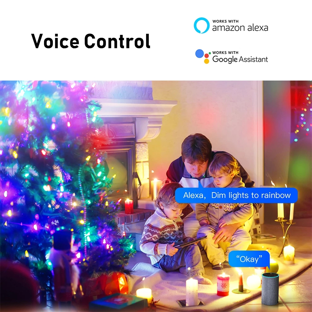 Tuya WiFi Smart LED Fairy Lights IP65 WaterProof RGB Strip Light Alexa Google Home Remote Christmas Tree Lights Decor Smart Life
