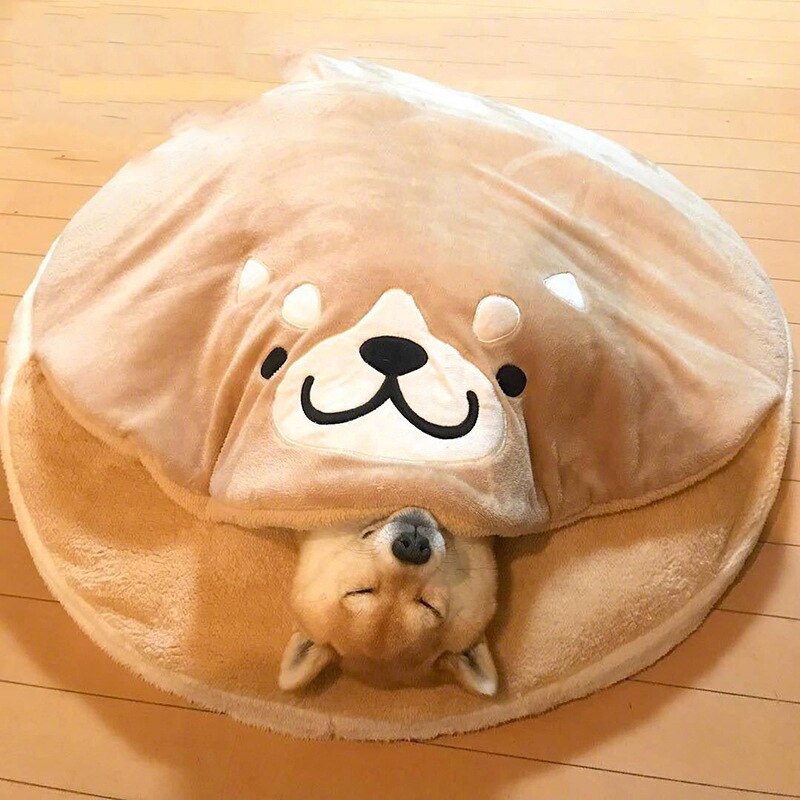 Vier Seizoenen Shiba Inu Kennel Kat Kleine Grote Hond Huisdier Kattenbakvulling Japanse Netto Rode Kat En Hond Mat Pluche Mat sofa Hond Bed Ronde Nest: Khaki / L-85x85x10cm