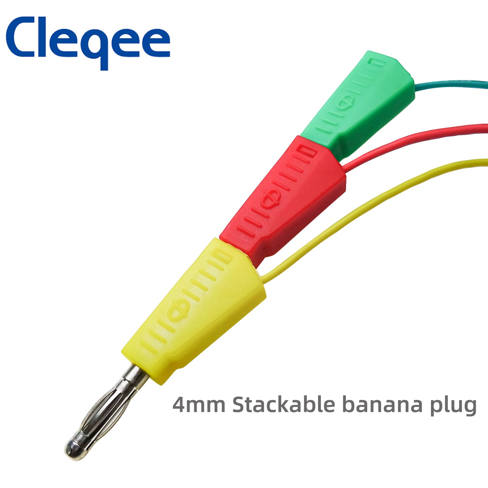 Cleqee P1532 10PC Jumper Wires Male to 4mm Stackable Banana Plug Silicone Dupont Cable Electronic DIY Kit for Arduino Breadboard