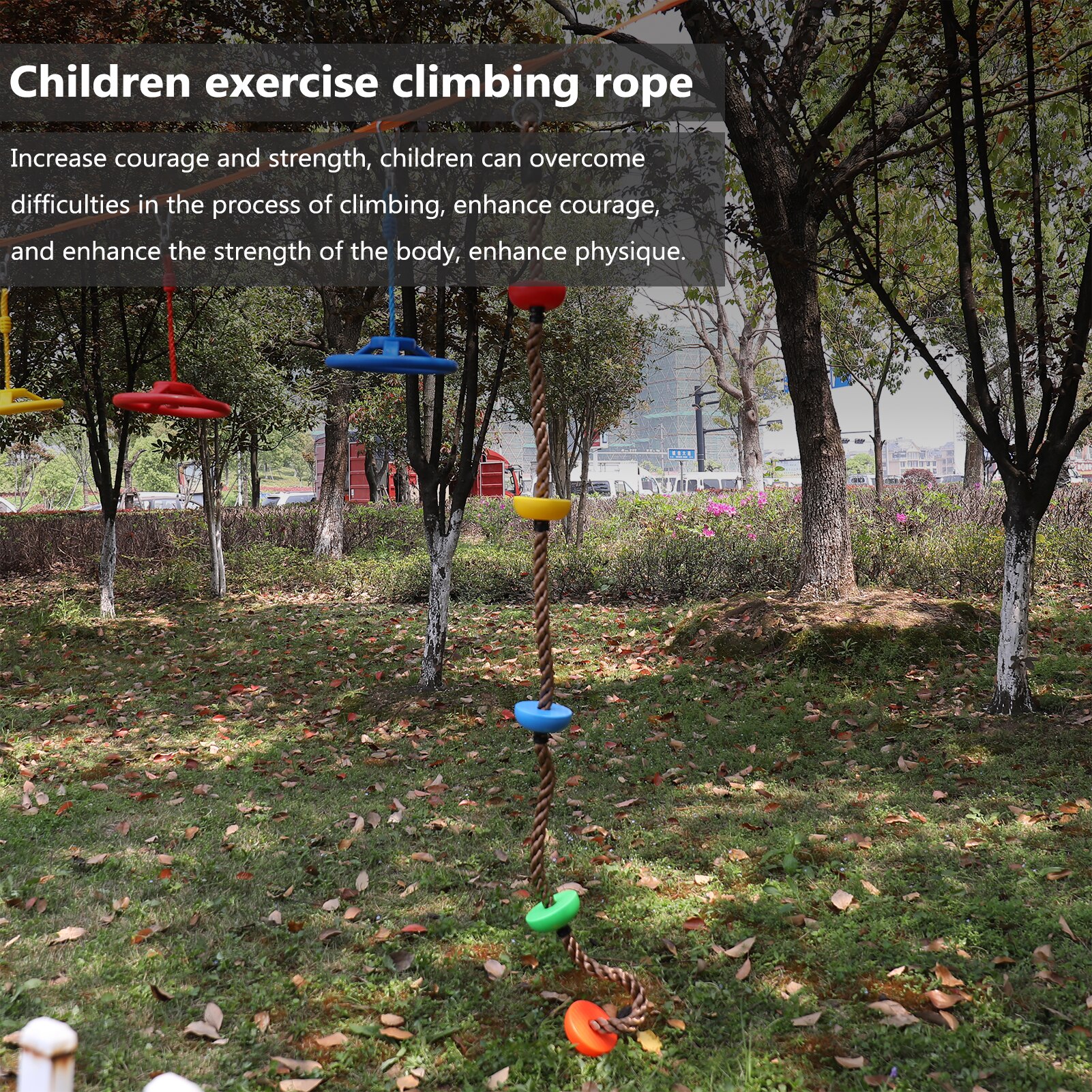 Cuerda de escalada de disco de Color para deportes al aire libre, cuerda para columpio, ejercicio de escalada para niños, equipo de juegos al aire libre, conjunto de columpio