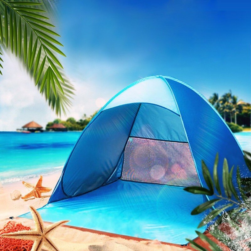Tenda da spiaggia completamente automatica senza tenda parasole ventilazione protezione solare tenda portatile impermeabile di qualità leggera
