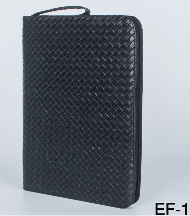 Sort farve fyldepen pu læder taske opbevaringsholder til 48 kuglepenne rullepenne taske: D