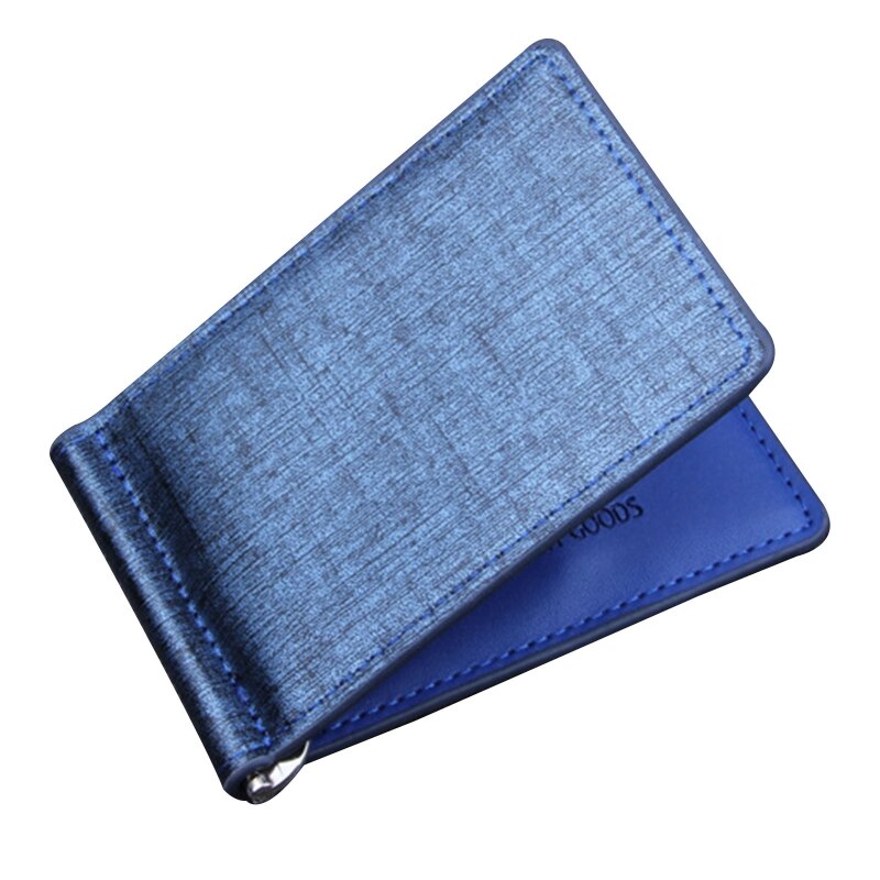 Mannen Mode Slanke Portemonnee Portemonnee Business Pu Leer Cash Id Card Credit Card Houder: Blauw