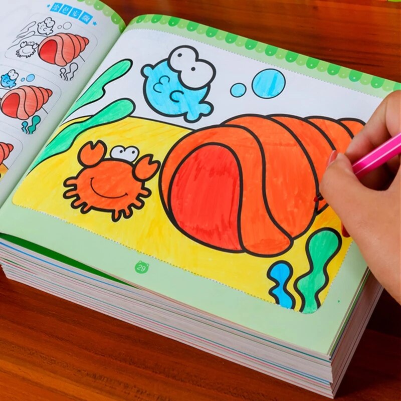 8 Books/set Cute Coloring Book For Children Kids A... Vicedeal