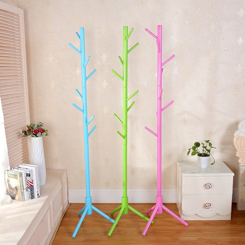 Wood Tree Coat Rack Stand Wooden Coat Rack Free Standing With 8 Hooks For Coats Hats Scarves Clothes Handbags