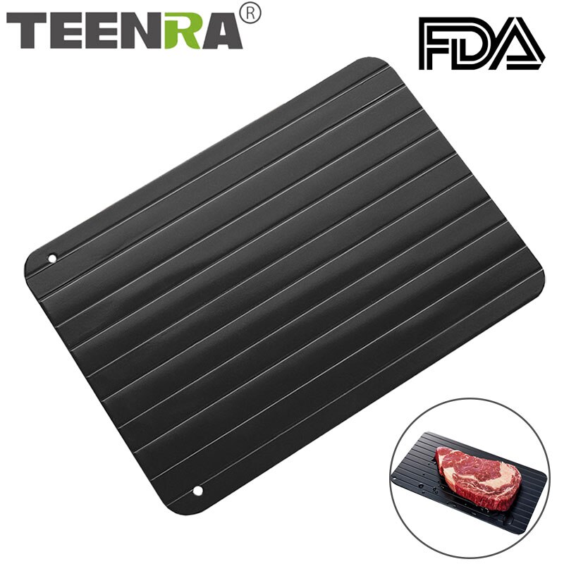 TEENRA 1Pcs Defrost Thaw Tray Food Meat Defrosting Tray In Minutes Quick Defrosting Tray No Electricity Chemicals Frozen Food
