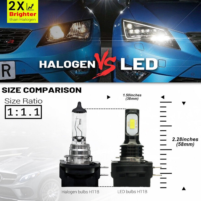 Eurs Auto Led Koplampen H11b Hoog Vermogen En Hoge Helderheid Csp Voorkoplampen 240W 6000K