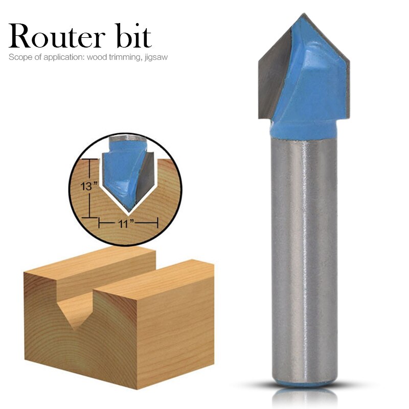 1pc 90 degree V shape Chamfer end mills router bit for woodworking 3D milling cutter