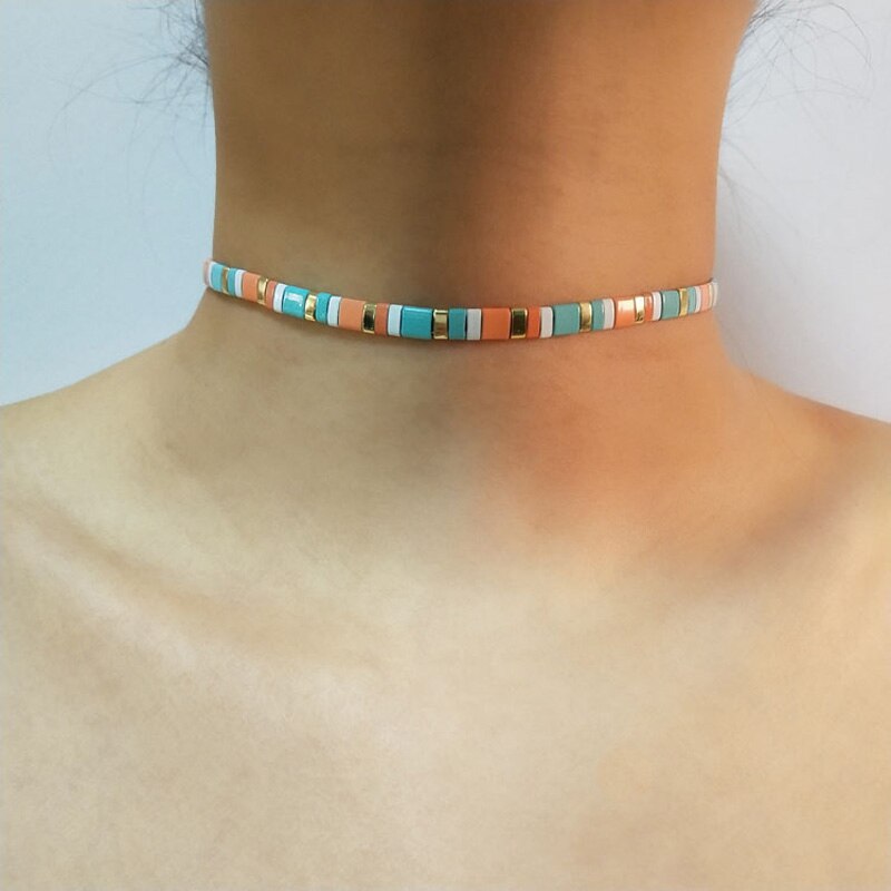 Handmade Tila Beads Miyuki Necklace for Women Rainbow Color Pluseira Mujer Femme Bead Jewelry Bohemian Beach