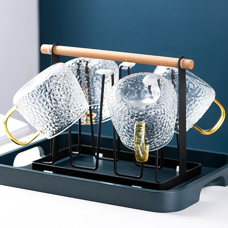 Styl japońnarty szklanki herbaty ręcznie żaroodporne mody młotkiem ziarna wody szklane filiżanki filiżanki robić kawy mleka kubek z uchwytem