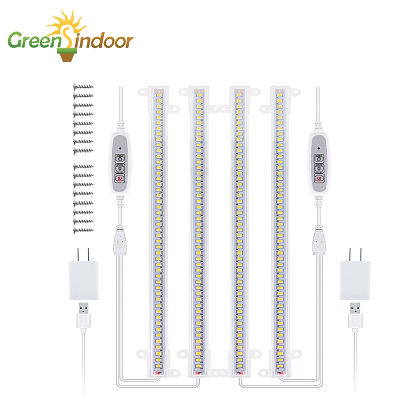 4pcs Led Grow Light Strips 40W Phytolamp For Plants Timer White Led Bars Full Spectrum Full Set Dimmable Phyto Lamp Hydroponic