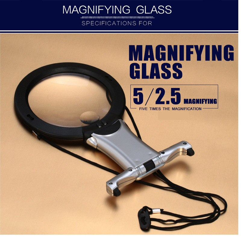 Hands Free LED Loupe Lighted 5X 2.5X Reading Magnifier Neck Wear Magnifying Glass For Seniors Sewing Embroidery