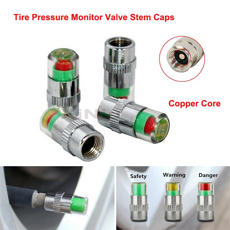 36PSI 2.6Bar Auto Auto Tire Pressure Monitor Ventieldopjes Sensor Indicator Alert Diagnostic Tools Kit Tpms Ventieldopjes: Copper core