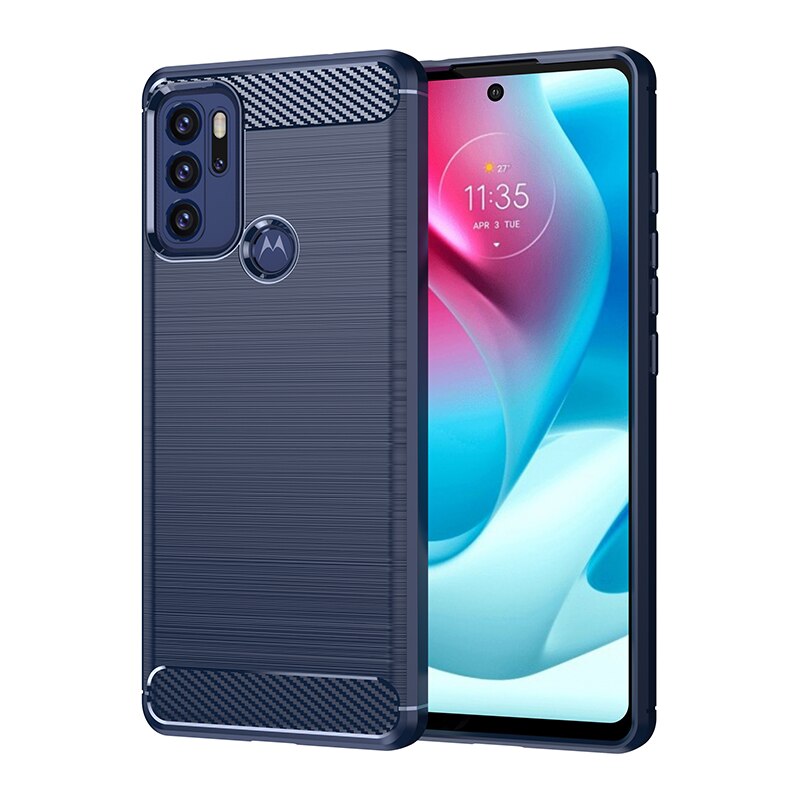 Für Abdeckung Motorola Moto G60S fallen Für Moto G60 G60S Coque Stoßstange Zurück Stoßfest Weiche Rügestochen TPU fallen Für Moto g60 G60S Fundas: Pro Moto G60S / Blau