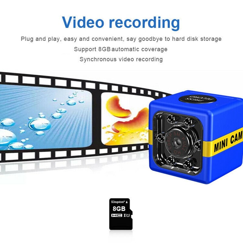 HD Mini Kamera mit 8GTF Karte IP Kleine Nocken 1080P Sensor Nachtsicht Camcorder Mikro-Video Kamera DVR DV Bewegung Recorder Camcord