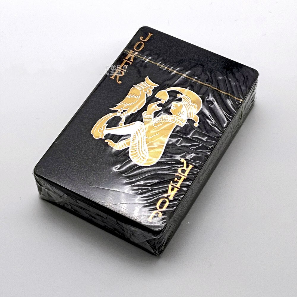 Texas Holdem 100% jeu de cartes à jouer en plastique étanche cartes de Poker noir mat polonais Poker étoile jeu de société Blackjack jeux d'équipe: Default Title