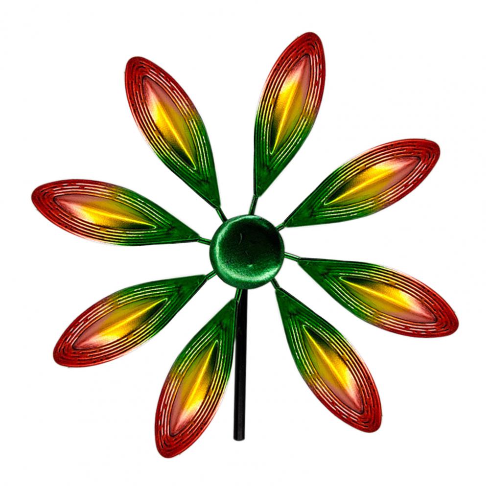 Ijzer Windmolen Pinwheel Stake Decoratieve Stabiele Mooi Uitziende Ijzer Tuin Windmolen Stake Artisitic Ornament Voor Thuis: Wine Red