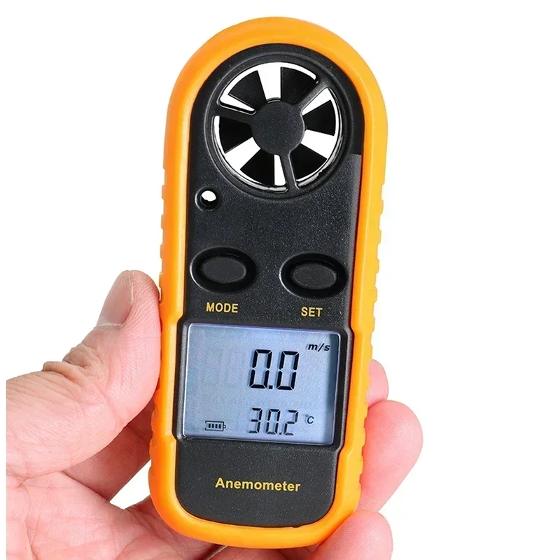 Compteur de vitesse du vent numérique léger, anémomètre, détermination, jauge de température de vitesse du vent