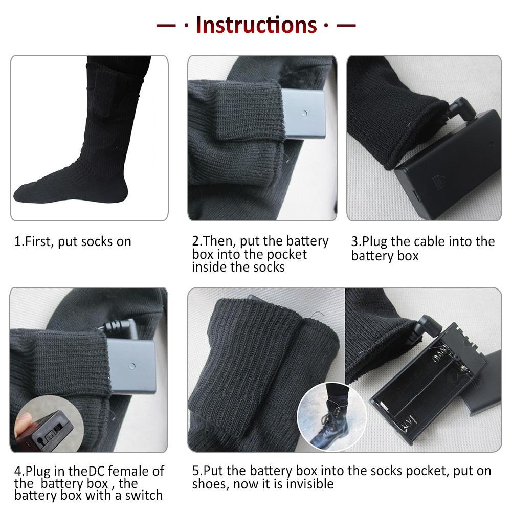 3V électrique bas double couches coton chauffé électrique thermique bas à piles hiver pied orteil chauffe-dos 30E