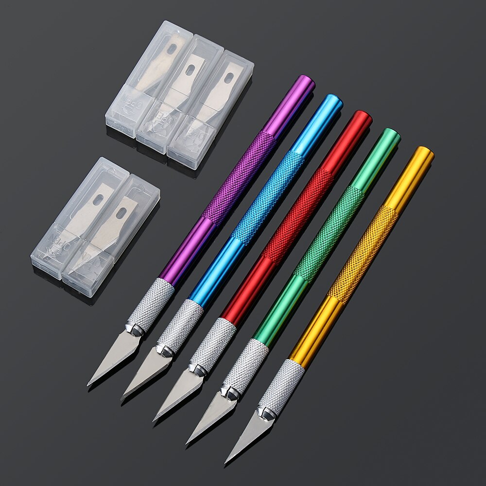 6Pcs Metal Handle Non-Slip Carving Knife Sharp Knife Edge Carving Pen Scalpel Engrave Pastry Cutting Model Making Baking Tool