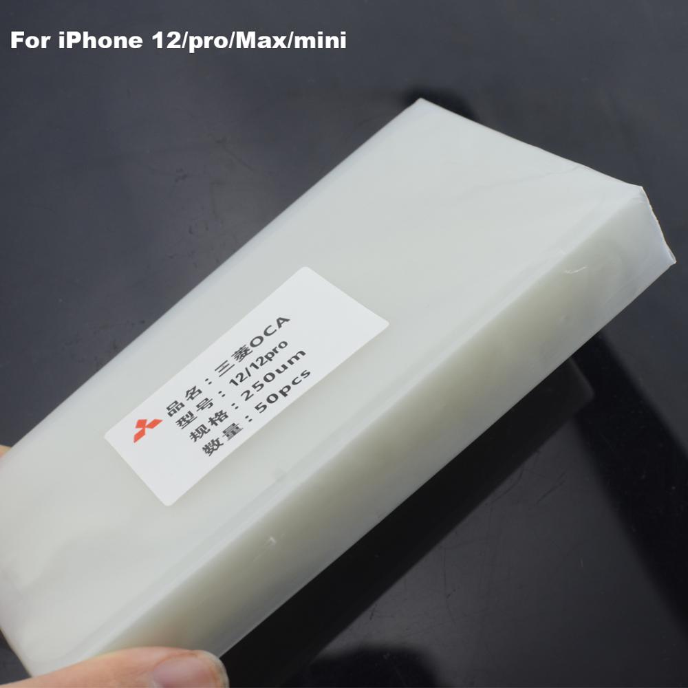 50PCS Mitsubishi 250um OCA for iPhone 12 pro Optical Clear Adhesive for iPhone 12 pro max mini repair LCD Touch Glass OCA Glue