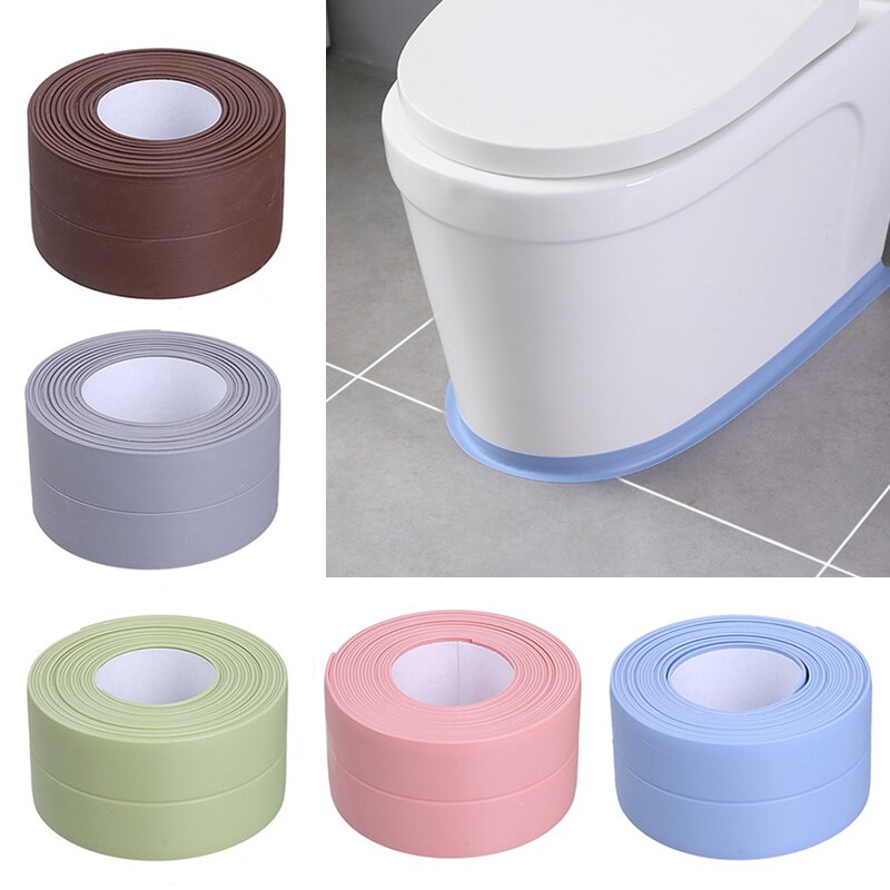 Sealing Strip Bathroom Shower Sink Bath Caulk Tape White PVC Self Adhesive Waterproof Wall Tape Bathroom Kitchen Door Gap