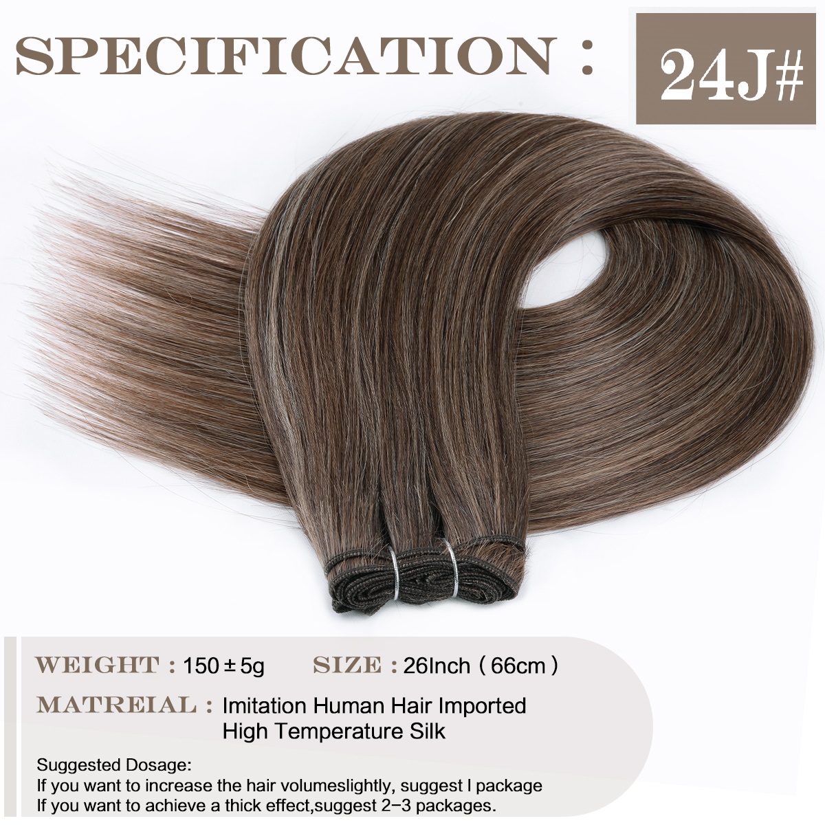 Mechones de pelo ondulado sintético de 26 pulgadas, extensiones de cabello largo Natural de 150g, tejido de pelo liso Yaki para mujeres falsas: T1B/púrpura