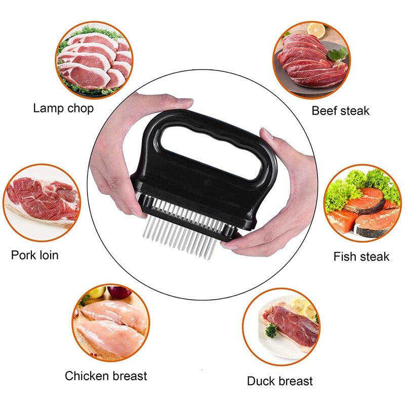 Tenderizer, 48 Stainless Steel Ultra Sharp Needle Blade Tenderizer for Tenderizing Steak, Durable Baking Accessories