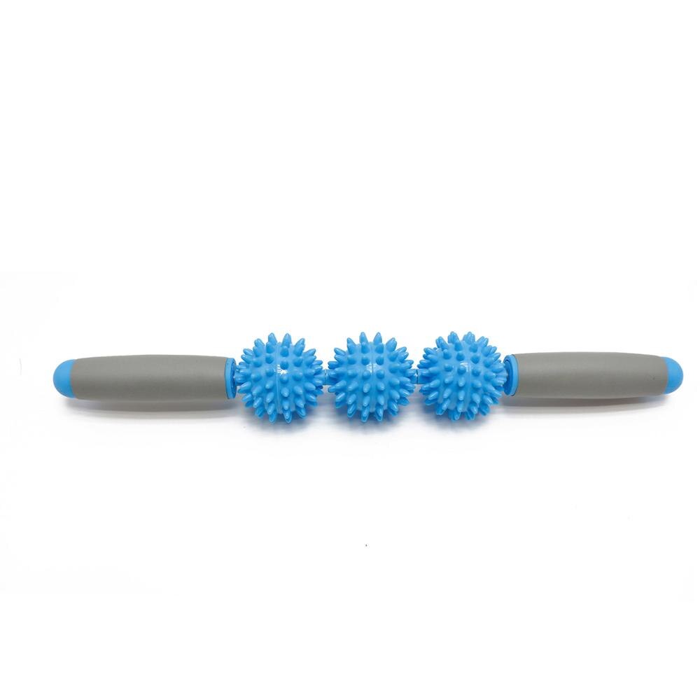 Brush Massage Stick Hedgehog Balls Muscle Roller Anti Cellulite Massager Trigger portable plastic Point Stick Cellulite Slimming: 3-blue