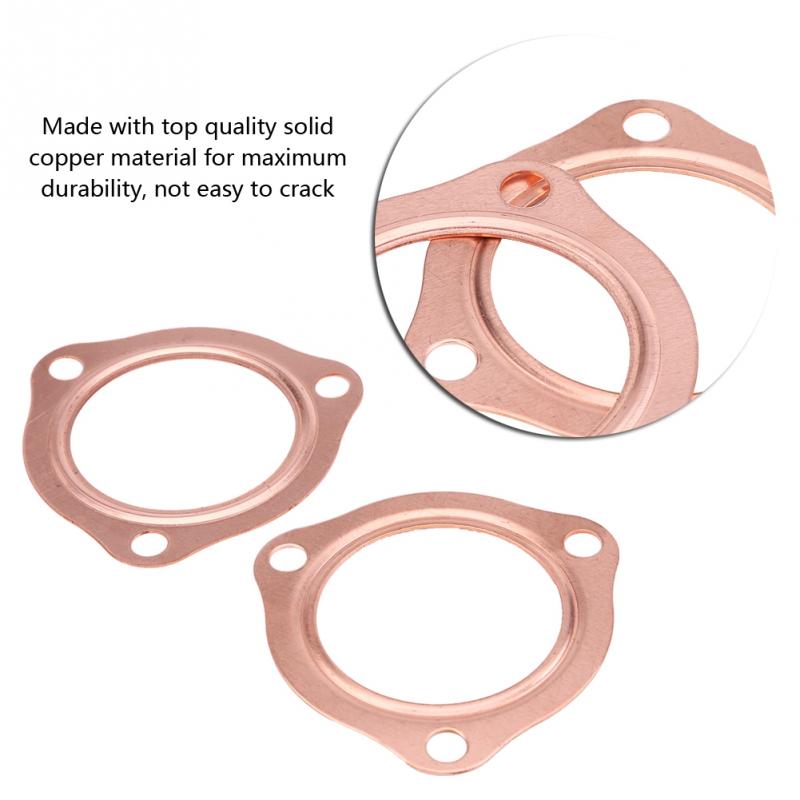 for SBC BBC 302 350 454 2pcs 2 5inch Copper Header Exhaust Collector Gaskets Reusable Car Accessories