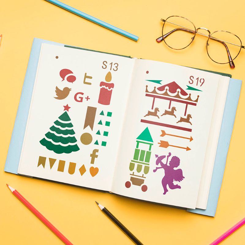 36 Stks/set Journal Tekening Sjabloon Stencil Schilderen Embossing Scrapbooking Diy U1JA