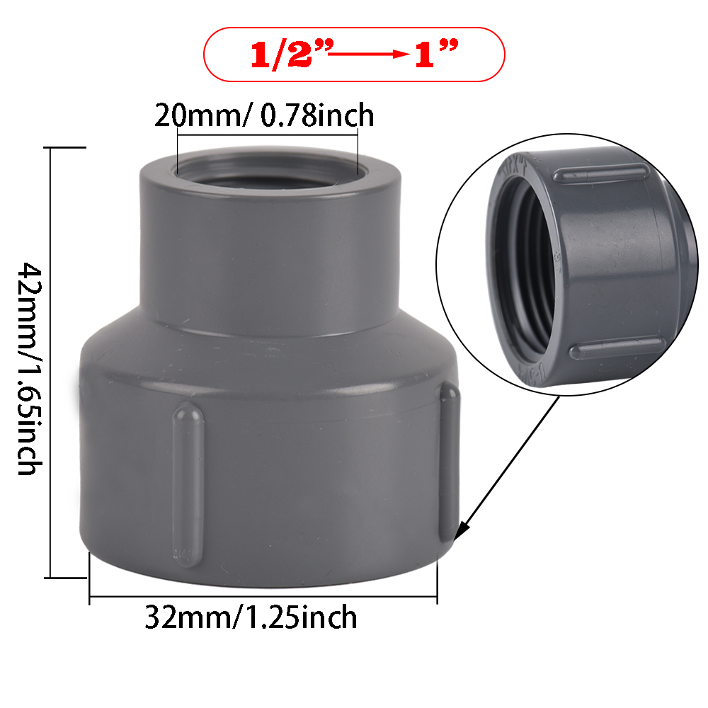 Plastic Hose Fitting Reducer Bushing M/F 1/2" 3/4" 1" BSP Male to Female change Coupler Connector Adapter: WHITE